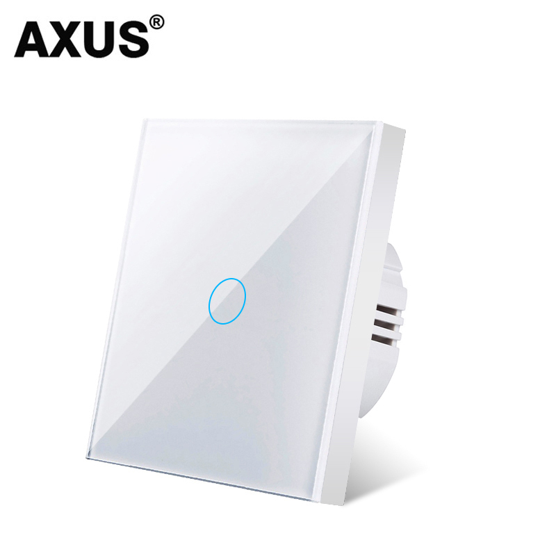 AXUS Touch Switch EU Light Sensor Switches Crystal Glass LED Button Panel Power AC100-240V 1/2/3 Gang Wall Lamp Interruttore: Bundle4