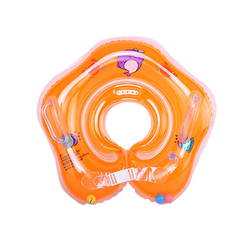 Nyfödd baby simkrage säker justerbar flytande cirkel uppblåsbara leksaker simring pool badtillbehör #37: Orange