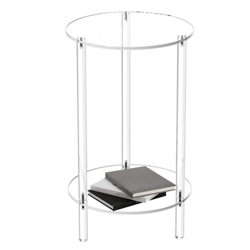 Akryl transparent sofabord klart drikkebord lille rund ende moderne stue sidebord akryl sidebord boligindretning