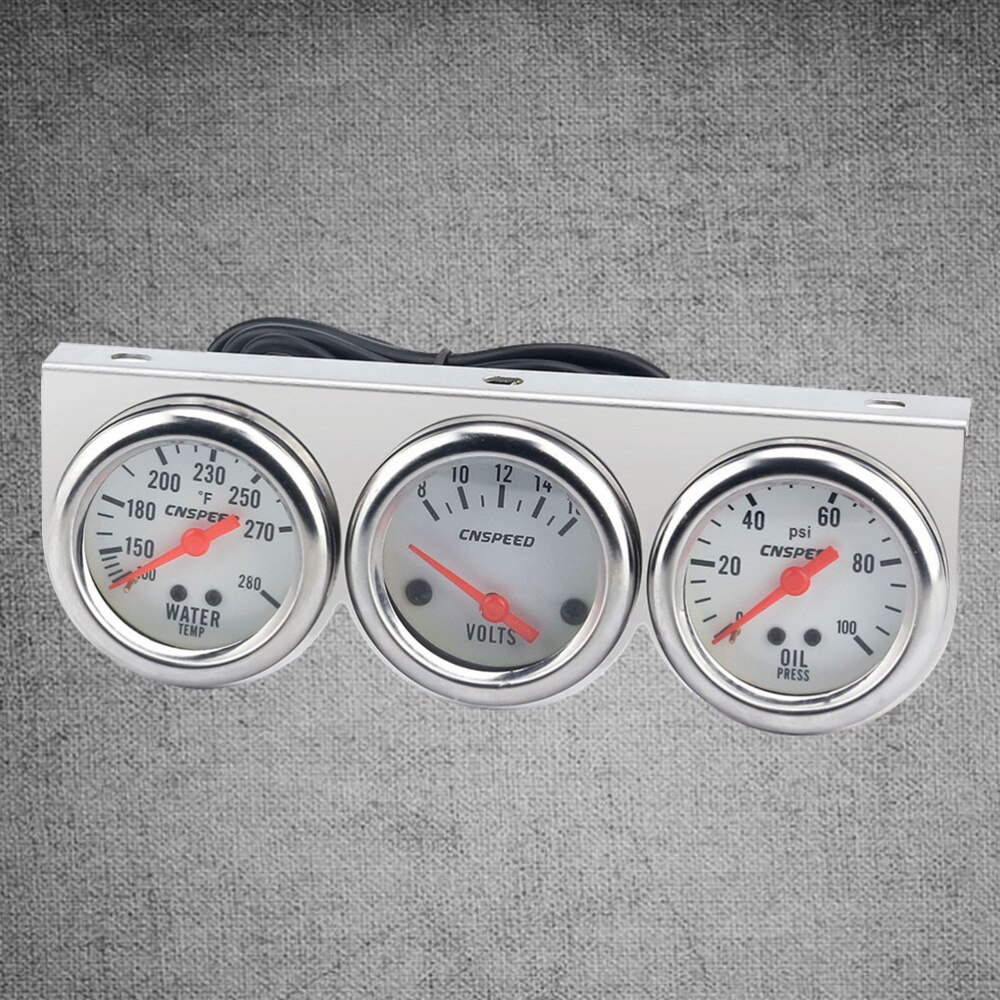 1pc volt meter vandmåler olie meter elektrisk premium bilmåler triple gauge kit til køretøj