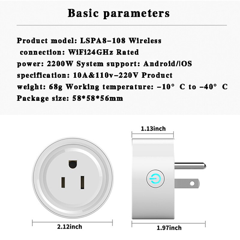 Smart WiFi Plug Adaptor Remote Voice Control Power Monitor Socket Outlet Timing Function Work With Alexa Google Home Tuya