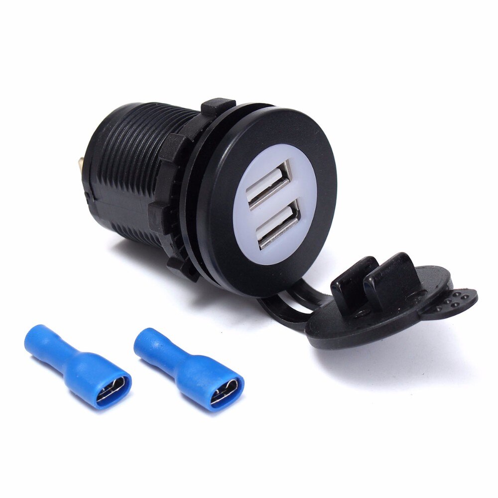 Auto 5 V 3.1A Dual USB Socket met Blauwe LED licht Opladen Socket Power Adapter