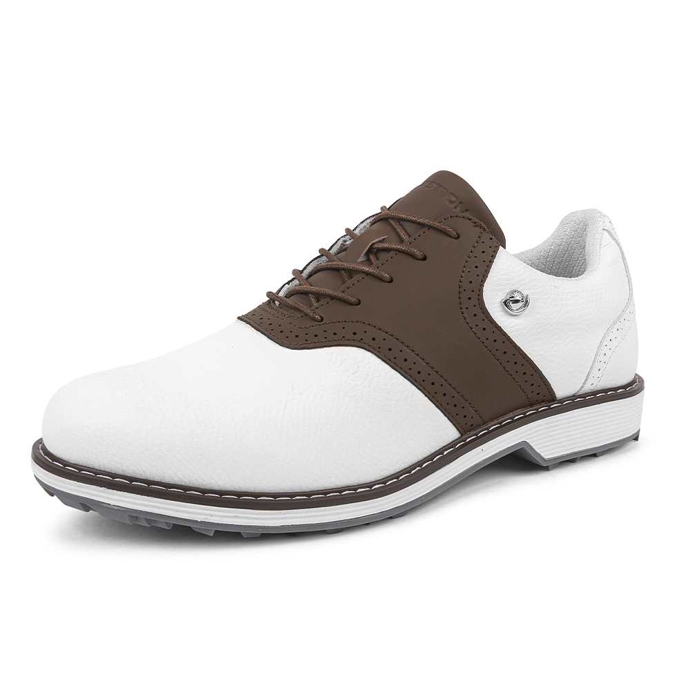 Klassische Golfschuhe Herren Spikes Golfschuhe Bequeme Fitnessstudio Turnschuhe: Braun / 41