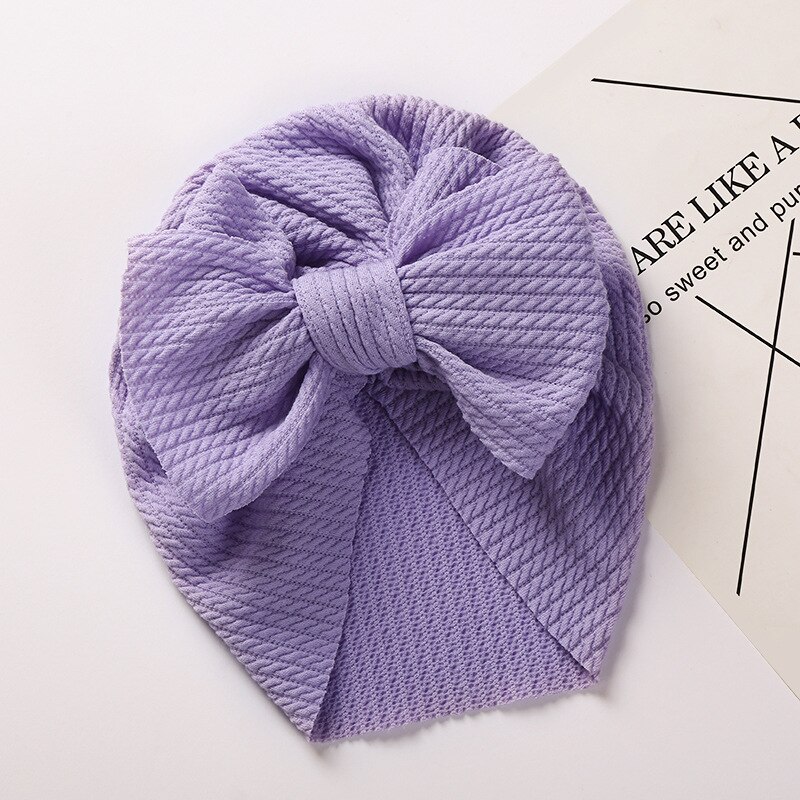 Wafel Tulband Hoed Baby Knoop Boog Hoofdband Baby Zachte Elastische Hoofd Wraps Kids Meisjes Bonnet Mutsen Cap Pasgeboren Hoofddeksels: 7