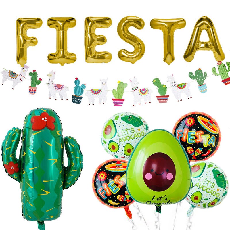 Mexikansk fiesta fest alpacka kaktus folie ballong alpacka banner bachelorette pinata ballong fest inredning sommar födelsedag leverans