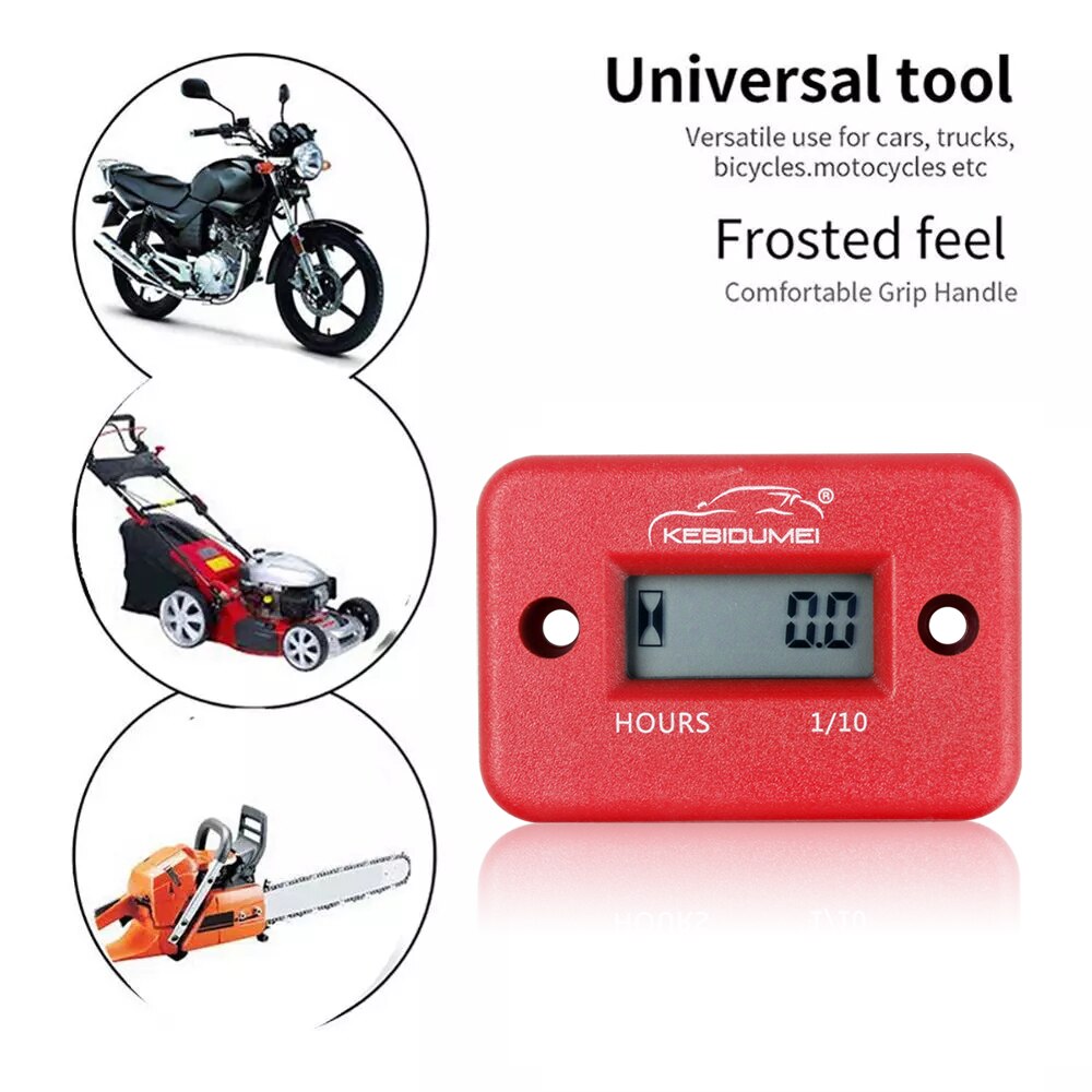 Motorcycle Hour Meter With Battery Timer Cafe Racer Digital Counter Moto Jet Ski Timer Accumulator Digital Working Gauge Tools