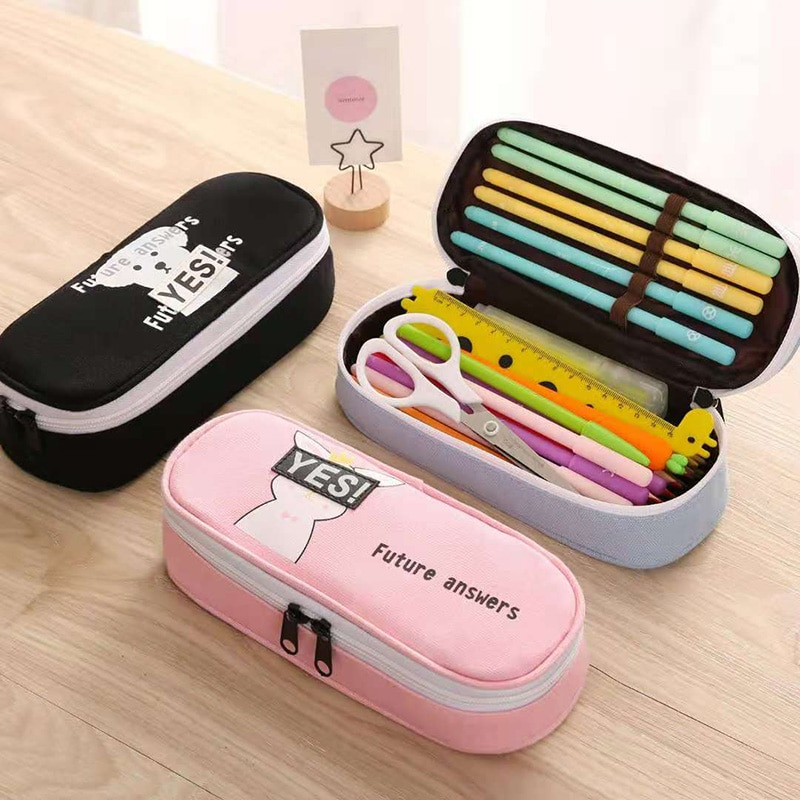 Große Kapazität Nette Leinwand Bleistift fallen Schule Stift fallen Liefert Bleistift Tasche Bleistifte Beutel Schreibwaren 。