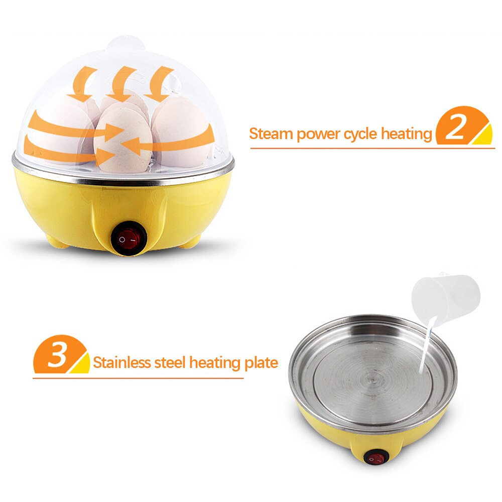Chaudière à oeufs Mini digesteur 7 braconnier à oeufs pour la cuisson à la vapeur bouillante et friture appareil de cuisine cuiseur à vapeur pour petit déjeuner à la maison