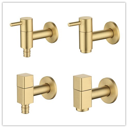 Luxury brushed gold Single cold faucet Washing machine tap Water spout Single function