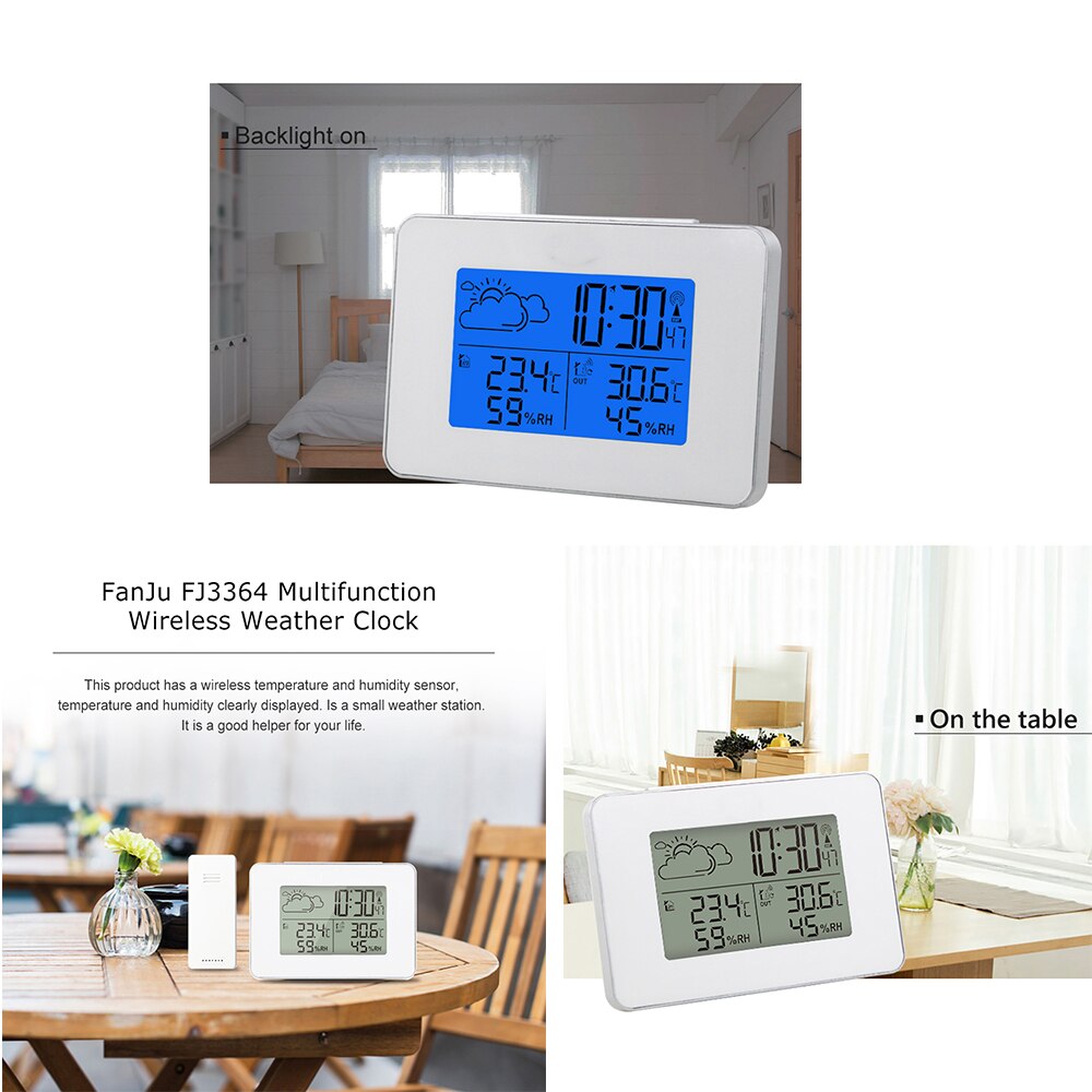 Alarm Clock Digital Watch Temperature Humidity Sensor Barometer Forecast Weather Station Electronic Desk Table Clocks