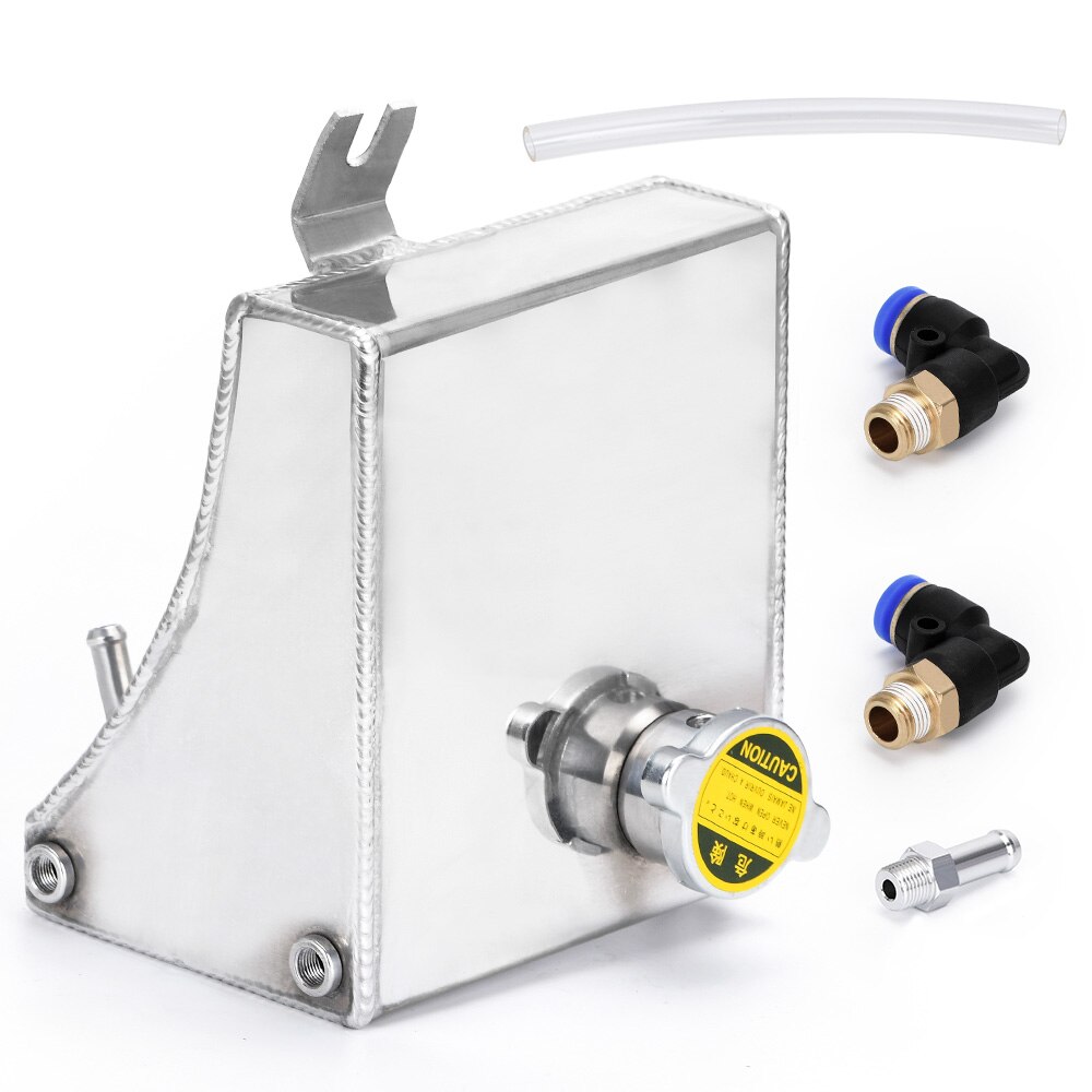 PQY - 240SX S13 SR20DET KA24DE KA24E KA24 Aluminum Coolant Overflow Tank Reservoir Kit For Nissan (Fits: 240SX) PQY-TK47: Silver