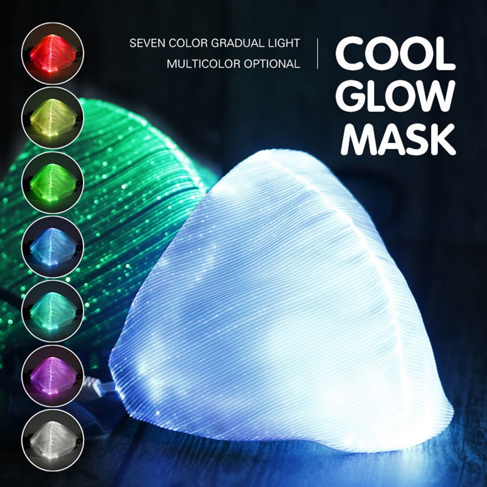 LED clignotant masque coloré lumière lumineuse pour hommes femmes Rave masques musique fête noël Halloween éclairer masque fête décor