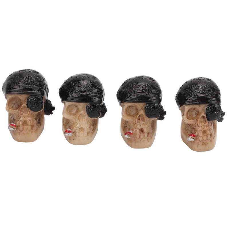 Ventiel Cover Ventieldopjes Roestvrij Schedel Stijl Universele Voor Auto &#39;S Fietsen Suv &#39;S Vrachtwagens Motorfietsen: black