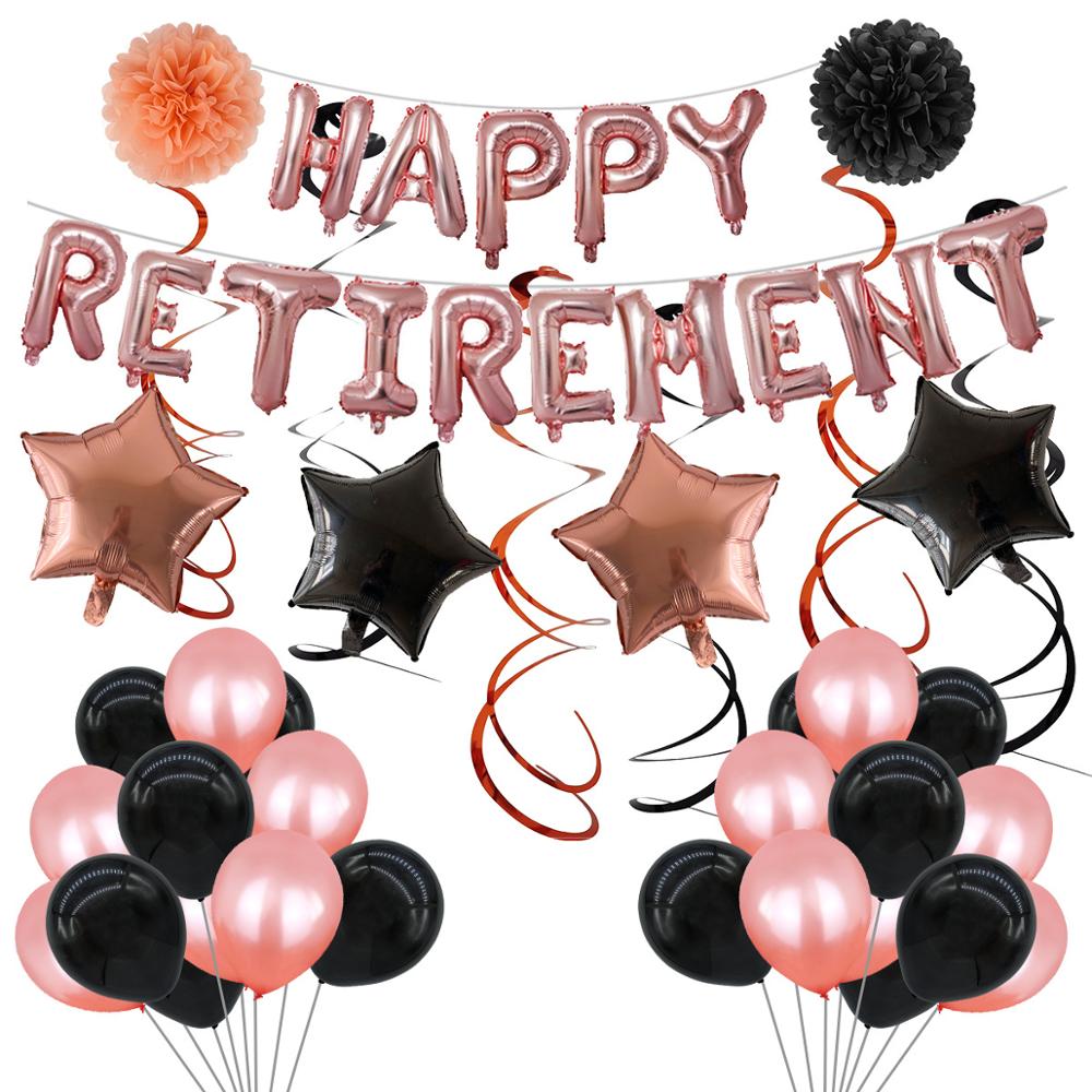 16-inch letter HAPPY RETIREMENT Balloon set Retirement Party Balloon: Pink