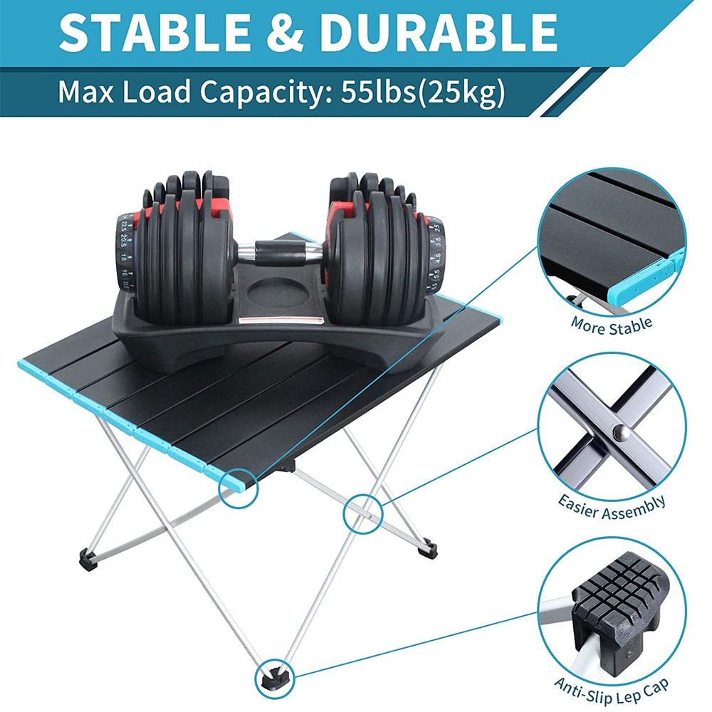 Aluminum Alloy Portable Folding Camping Table Multifunctional Foldable Outdoor Dinner Table BBQ Desk for Hiking Picnic BBQ Desk