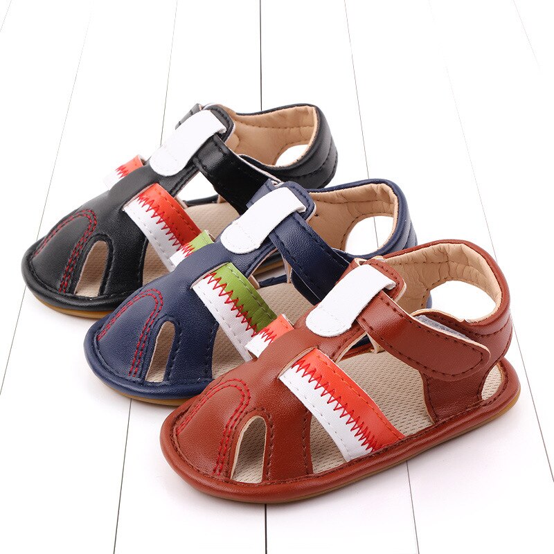 Boys Sandals Soft Leather Closed-Toe Toddler Baby Summer Shoes Boys and Girls Children Beach Shoes Sport Kids Sandals