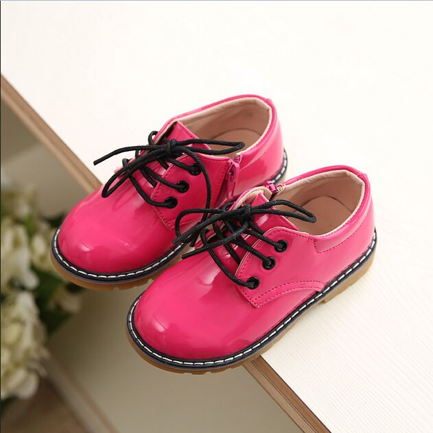 Chaussures en cuir martin pour petites filles, bottes simples, couleur bonbon, à la , printemps-automne,: Rouge / 10