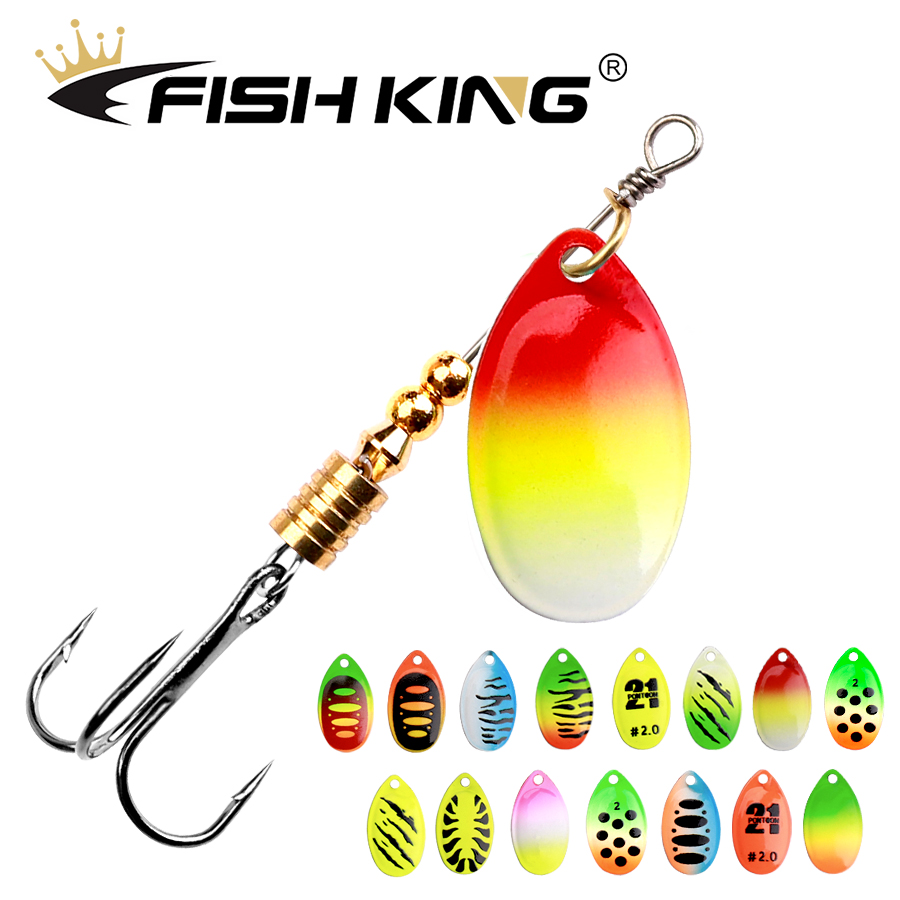 VIS KONING 1PCS 6.0CM 6.5CM Spinner Lepel Vissen Lokken Spinner Aas Lepel Vissen Bass Lokken met Dreg Visgerei