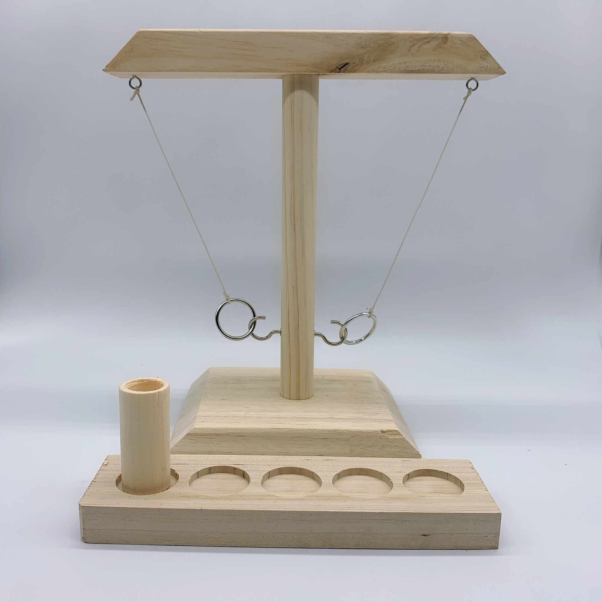 Gioco Ring Toss gioco interattivo di lancio in legno Casual stile industriale Bar famiglia Desktop anello da lancio gioco Hook and Loop Ring