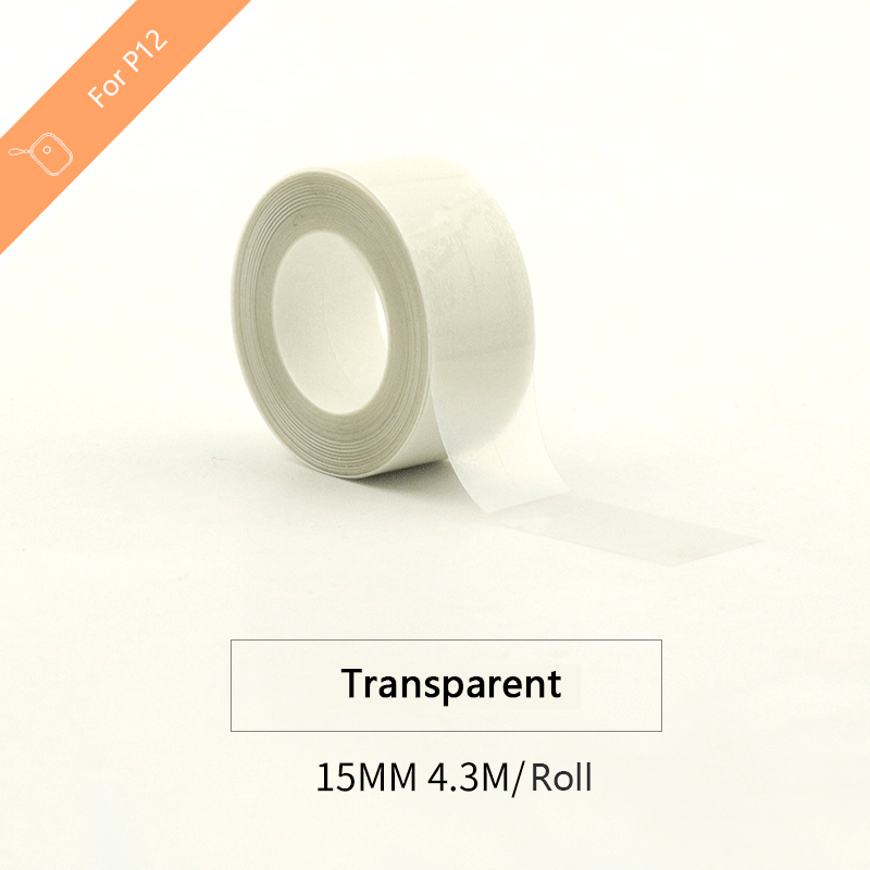1Roll white transparent label sticker Label Maker Paper for P12 P15 P50 Phomemo Q30 D30 label printer Name Sticker Thermal label: Y