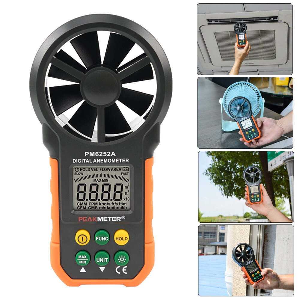 Camping Outdoor Portable Handheld Air Volume Measuring Easy Read Mountaineering Wind Speed Tester LCD Display Digital Anemometer