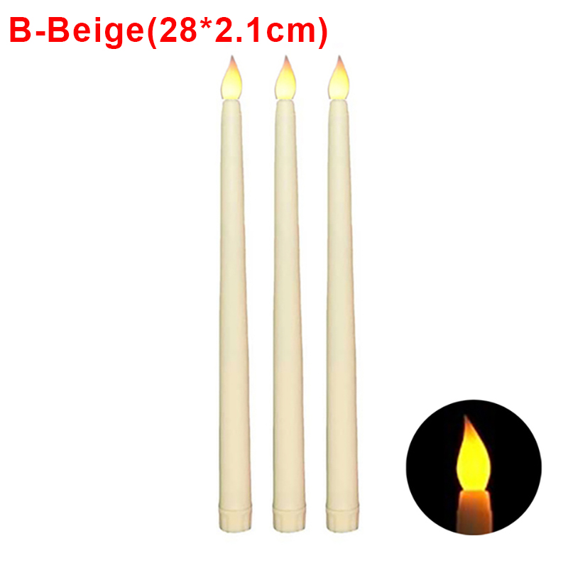 3/1 pièces LED bougies sans flamme alimenté par batterie lampes chauffe-plat électroniques pour la maison mariage fête d'anniversaire décoration éclairage: WHITE / GRIS FONCÉ