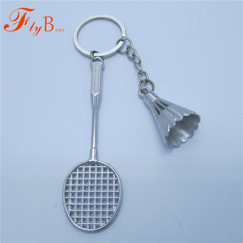 Mini Metalen Badminton Racket Accessoires Handgemaakte Souvenir Leuke Racket Sleutel-keten Sport Ketting Novelty Auto Fiets Sleutelhanger L696OLD