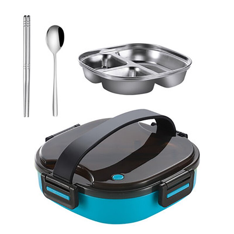 MICCK Stainless Steel Lunch Box For Kid Heated Lunch Box Kitchen Accessories Bento Box Meal Prep Food Container Storage: BlueA