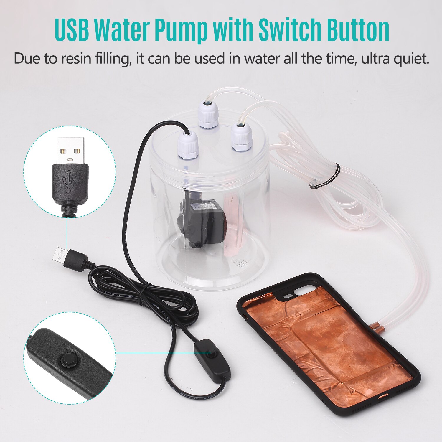 Phone Cooler Mobile Phone Radiator Water-cooled Cooling Device Liquid-cooled Mobile Phone Case DIY Heat Dissipation Cooler