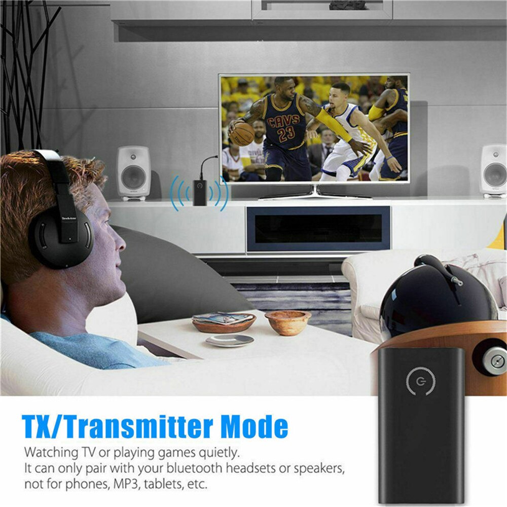 Bluetooth 2-In-1 Receiver Transmitter 3.5mm Jack Aux Audio Bluetooth 5.0 Adapter Compatible Android IOS Phone DVD Player