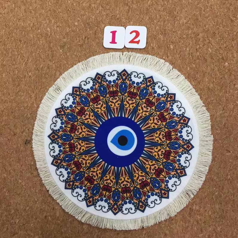Mouse Pad Small Cute Persian Carpet Laptop Keyboard Disk Mouse Pad White Tassel Rubber Table Mat Doll Carpet Gaming Desk: Round 12