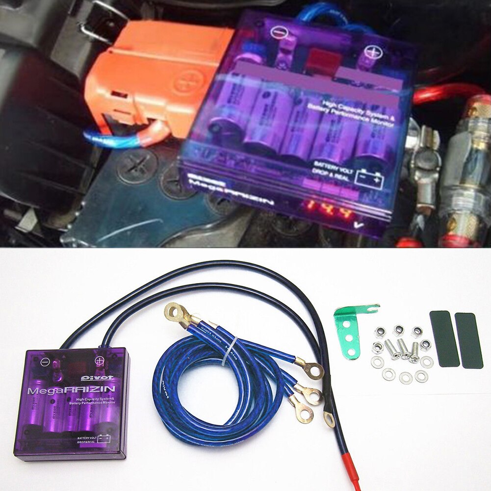 Universal Car Voltage Stabilizer Purple PIVOT MEGA RAIZIN Universal Car Fuel Saver Voltage Stabilizer Regulator