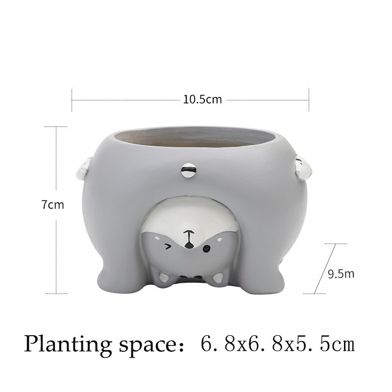 Sarjakuva luonnonhartsi kukkaruukku nverted eläinten lihakasvi kukkaruukku maljakko söpö puutarha kotitoimiston koristelu: Kissa