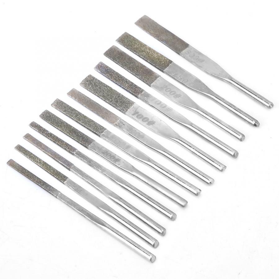 12 st 3mm skaft avsmalningsmaskin diamantfilar metallfil för fram- och återgående slipning