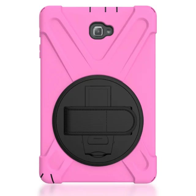 Funda para tableta Samsung Galaxy Tab S3 9,7 T820 T825, protector seguro para niños, a prueba de golpes, resistente, de silicona dura, soporte para mano + bolígrafo: Rosa