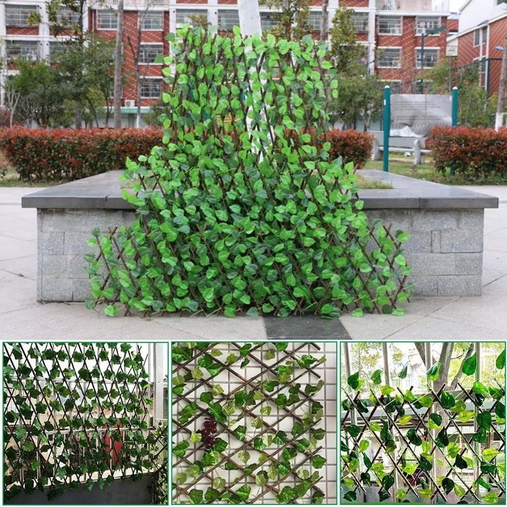 Intrekbare Kunstmatige Tuin Hek Uitbreidbaar Faux Ivy Privacy Hek Hout Wijnstokken Klimrek Tuinieren Plant Home Decoraties