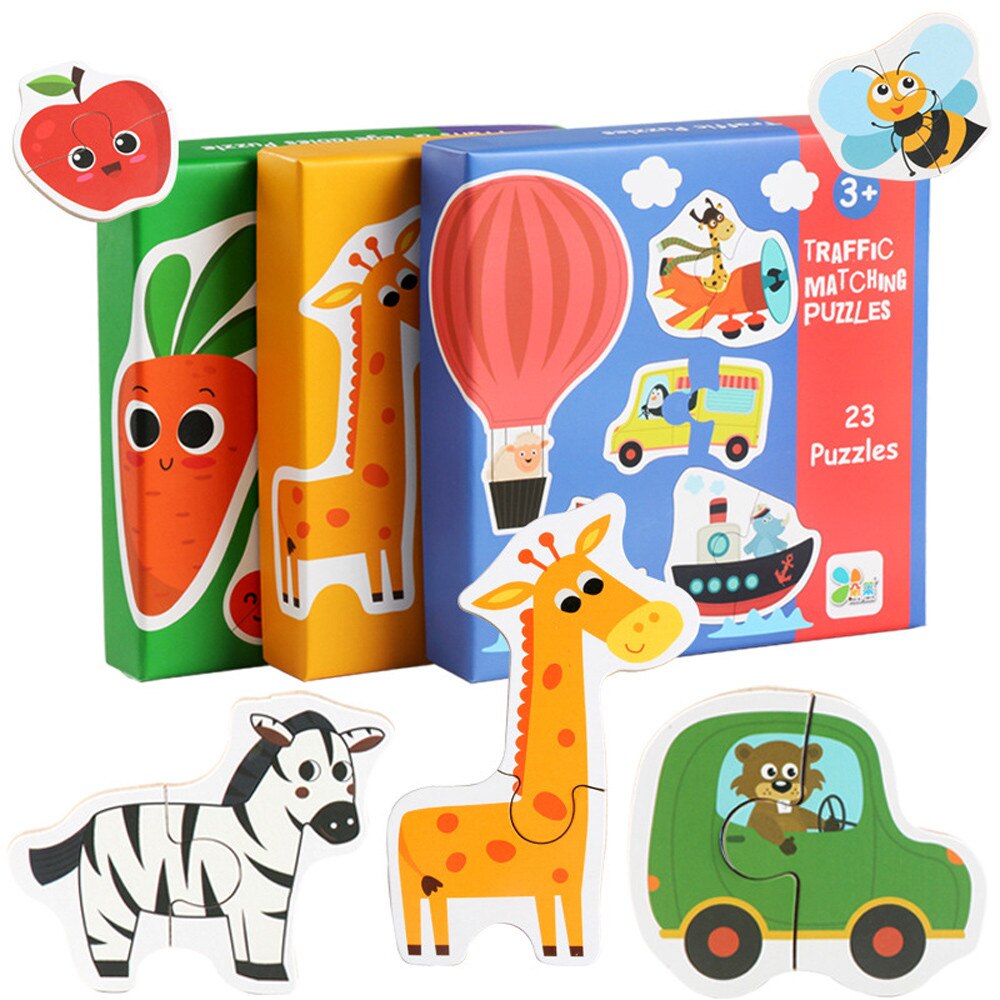 Hout Dier Cognitie Puzzel Speelgoed Kids Baby Houten Fruit Grappig Leren Educatief Puzzel Speelgoed Voor Kinderen Brinquedos