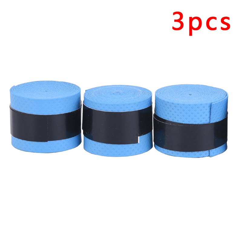 3PCS Tennis Grip Dry Tennis Racket Grip Anti-skid Sweat Absorbed Wraps Taps Badminton Grips Racquet Vibration Overgrip Sweatband: BL