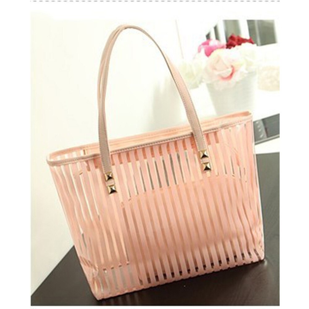 Pvc gelei tas voor dames, transparante schoudertas, crossbody tas voor meisjes: Roze