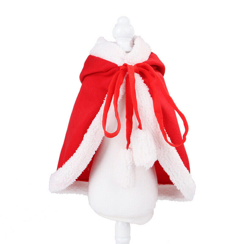 Jul kat hvalp santa hat kappe kæledyr cosplay kostume xmas killing rød kasket tøj tøj sjov fest hund kappe kjole op