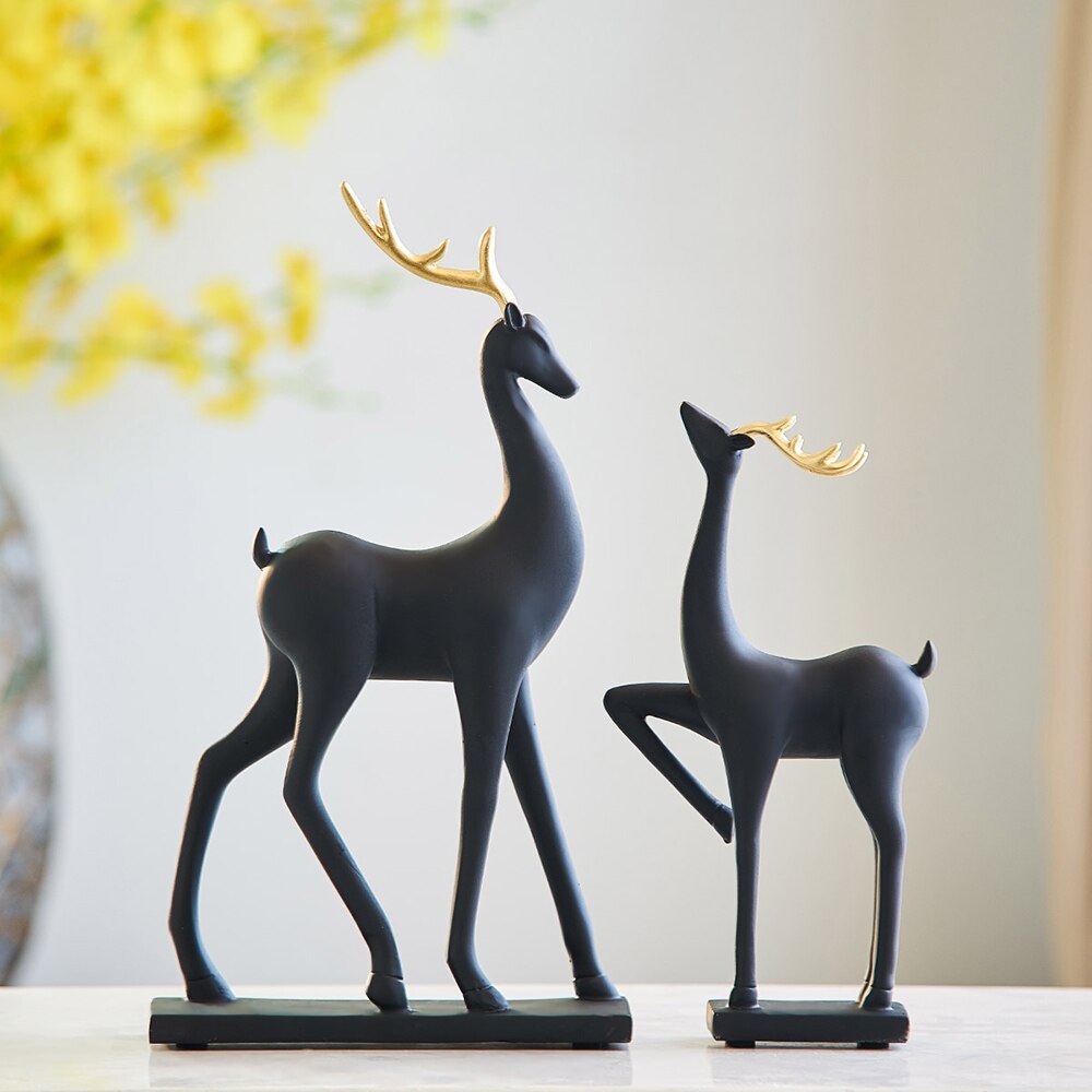Animal figurines for interior feng shui statues and sculptures Decorative wedding garden deer decor statu figurin resin statu