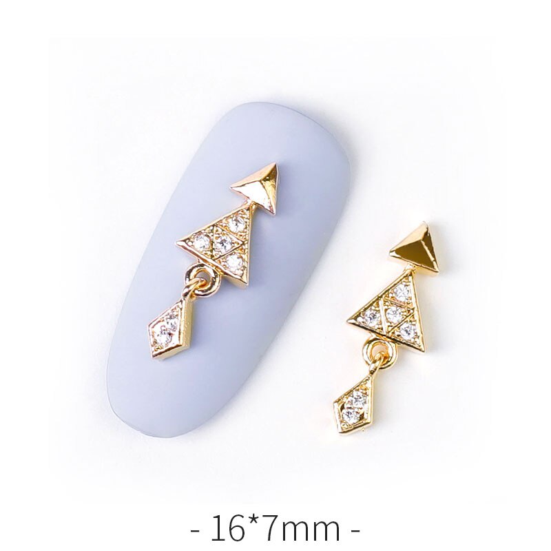 2 pieces water Crystal Dangle Chain Charms Nail Jewelry Decorations 6 type luxury Zircon Crystal Rhinestones For Nails: 121-10