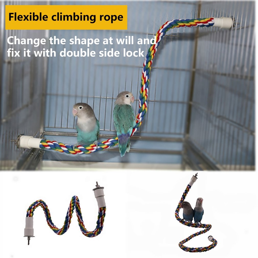 Picture of Rotate Cotton Rope Bird Perch Stand For Parrot Coc... – Grandado
