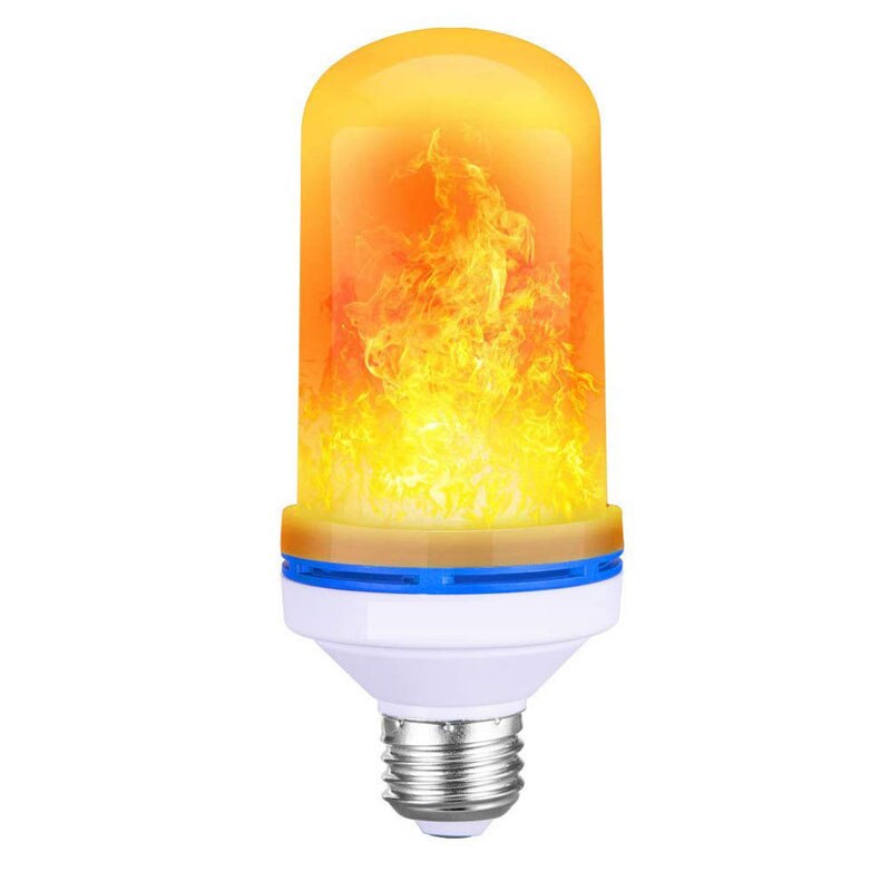 Led flamme effekt pære 4 tilstande med op og ned  e27/e26/b22 base flamme pærer til julehave/hotel/bar fest dekoration: Gul / E27