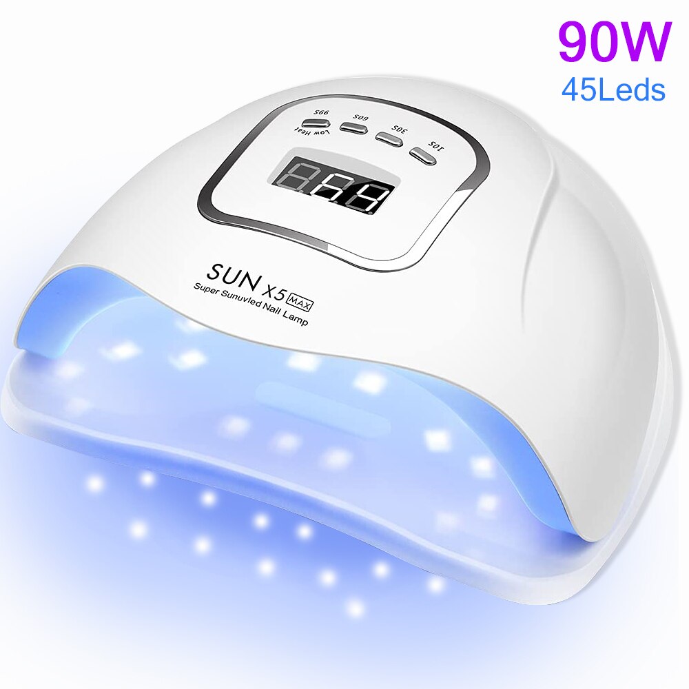 Lámpara UV LED V3 84/90W para secador de uñas, lámpara para manicura, 42 LED para secado de esmalte de Gel con pantalla LCD, herramienta para uñas con Interruptor táctil, novedad: X5 MAX-90W
