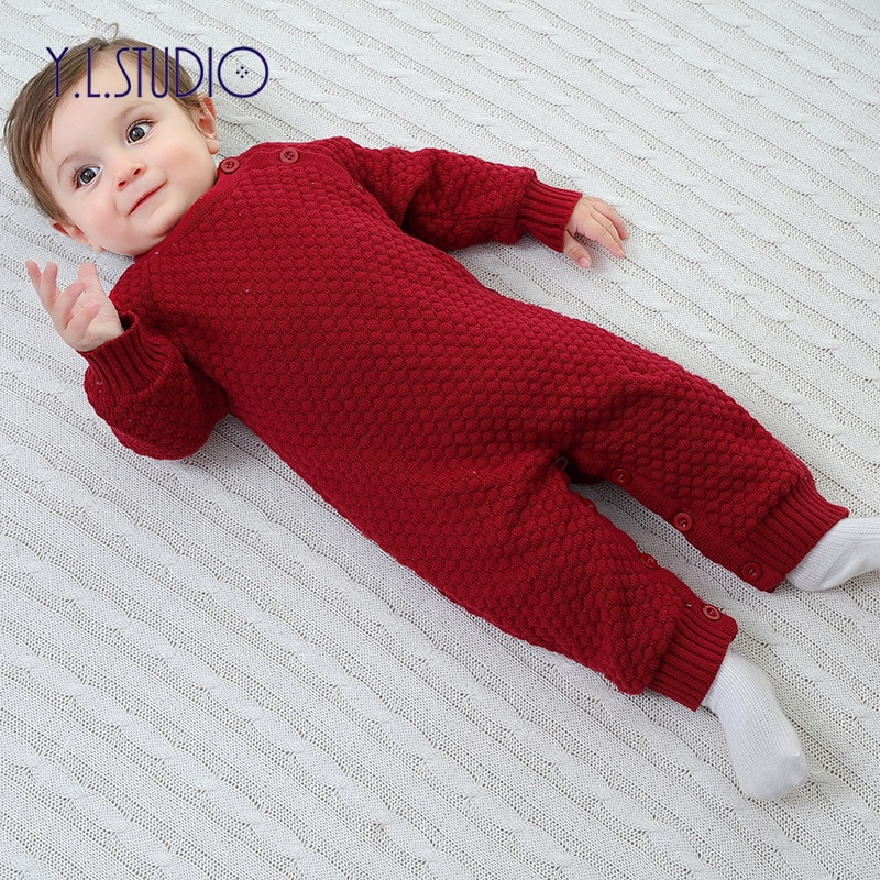 Winter Baby Junge Wolle Overall für Mädchen Kleidung Stich Lange Hülsenspielanzug Verdicken Warme Onesies Wenig Baby Overall für freundlicher