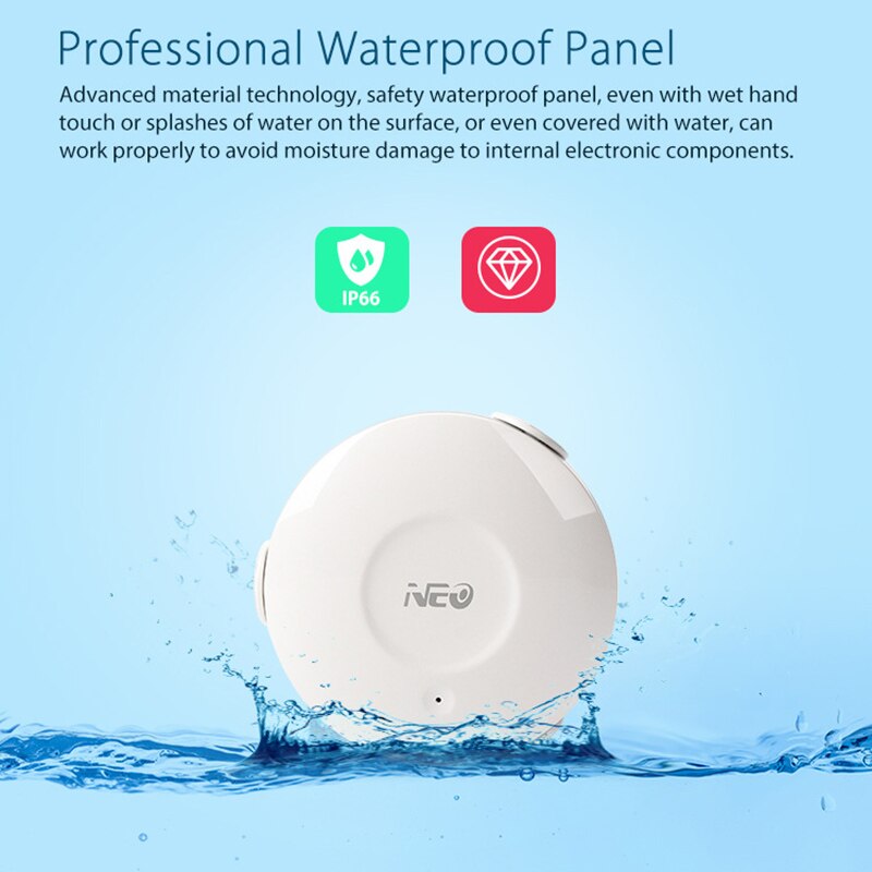 Elektrische wifi watersensor, lekdetectie, alarm, tuya smart life app voor ios en android, meldingswaarschuwingen