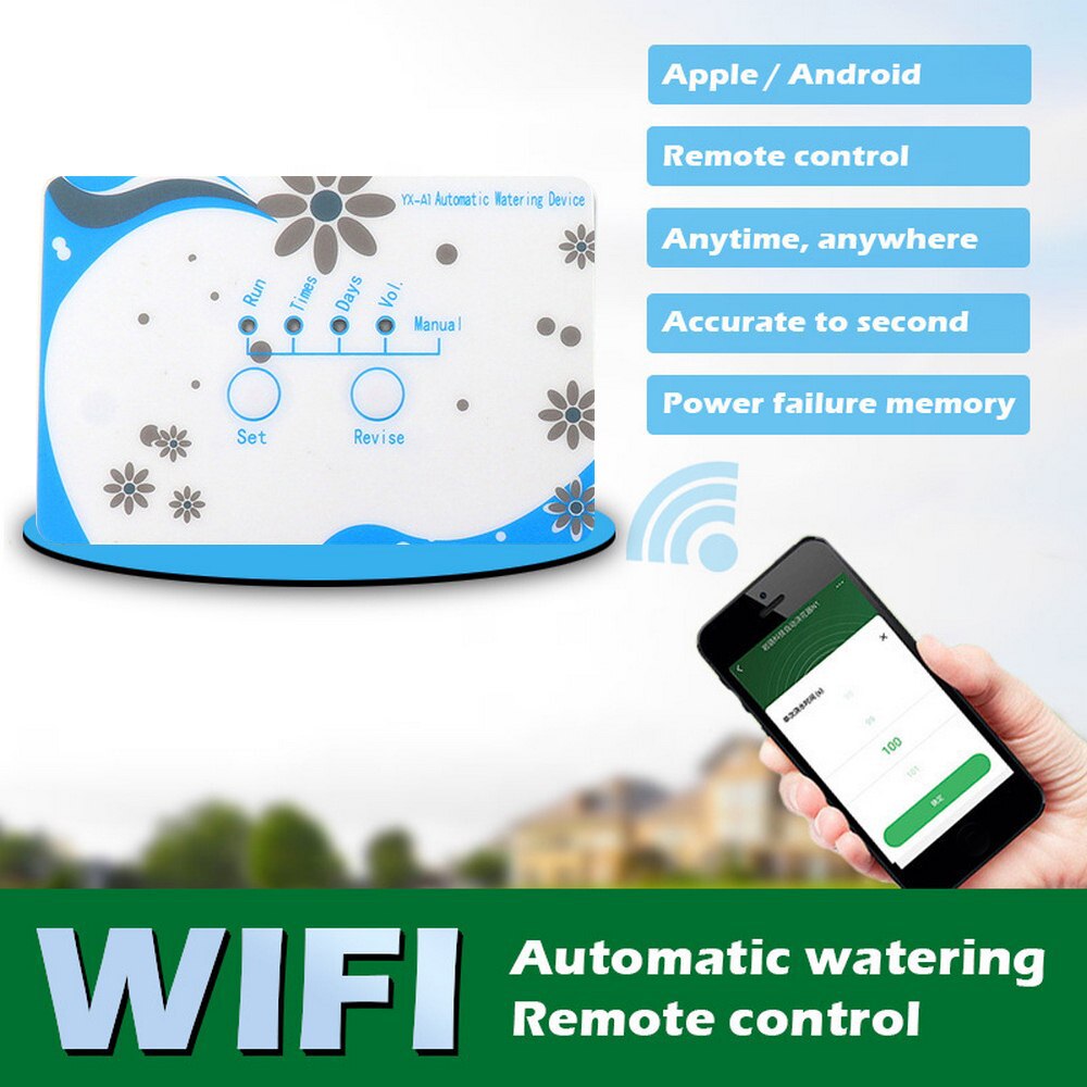 Wifi automatisk vandingsenhed hjemmebrug vandingsudstyr fjernbetjening have plante plante vand timer drypvandingssystem