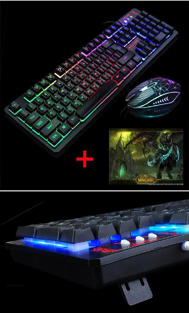 Backlight Usb Wired keyboard+mouse Set 2400DPI Gaming Keyboard And Mouse Set for PC Laptop PS4