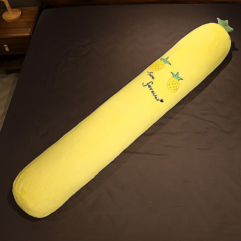 Oreiller Long en peluche de Fruits doux de 100 à 160cm, pêche, ananas, fraise, avocat, plante en peluche, Cactus, carotte, poupée: Pineapple / 160cm